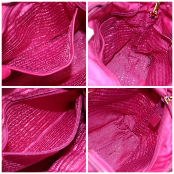 PRADA Hand Bag Nylon 2way Pink Gold Auth - Picture 15 of 15